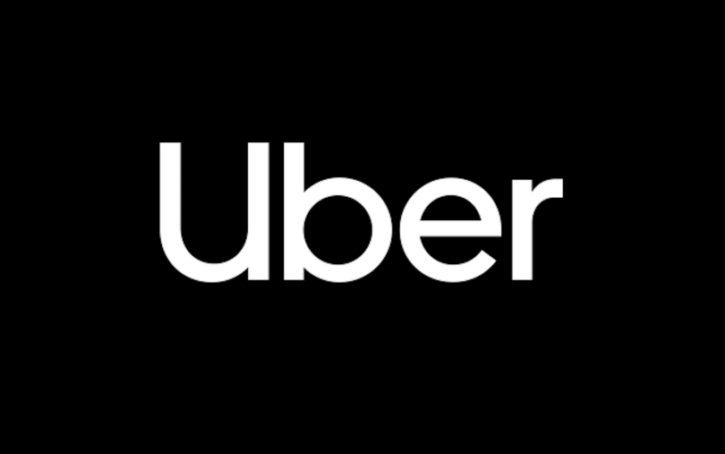 Uber's logo applies a geometric sans serif typography referencing road signs. 