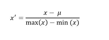 mean normalization equation