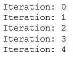 Output for the break statement.