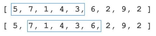 Sliding window array example