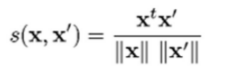 Cosine distance equation