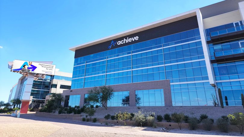 A photo of the Achieve office building from above. 