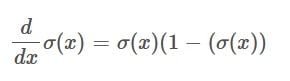 Derivative of the Sigmoid function