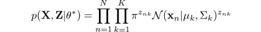 Likelihood for the model.