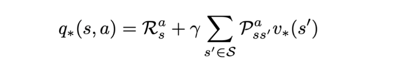 Bellman optimality equation for optimal action value function.