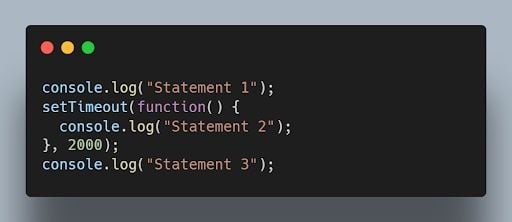 Asynchronous JavaScript code example.