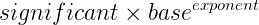 Significant base exponent equation.