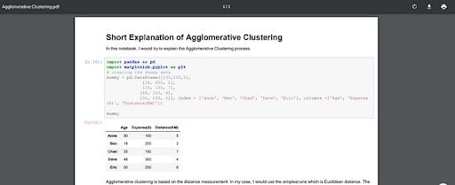 Jupyter Notebook as PDF