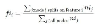 Feature importance equation