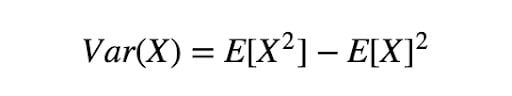 Variance of the estimation equation. 