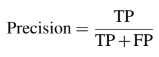 Precision formula of a given class in classification