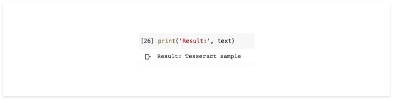 Result after running the OCR in Python.