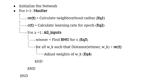 self organizing maps algorithm steps