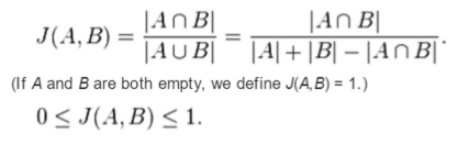 Jaccard distance equation