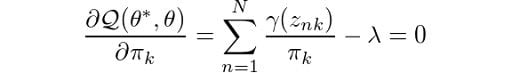 Derivative of Q equation set to 0.