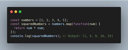 JavaScript map() function code example.