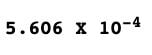 0.0005606 normalized in scientific notation.