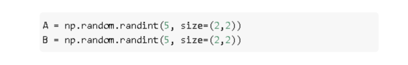 Two, 2x2 numpy arrays. 