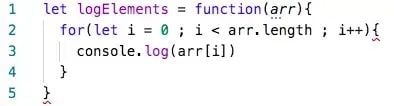 Function that logs every element in an array with O(1) space.