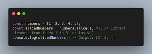 JavaScript slice() code example.