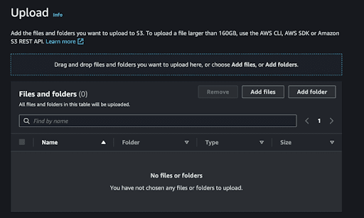 Uploading a CSV file in S3.