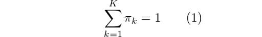 Equation that mixing coefficients must meet.