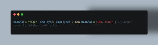 HashMap(int initialCapacity, float loadFactor) code.