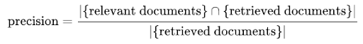 Precision formula for information retrieval