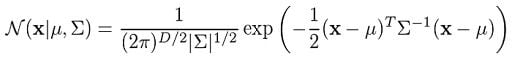 Gaussian density function.