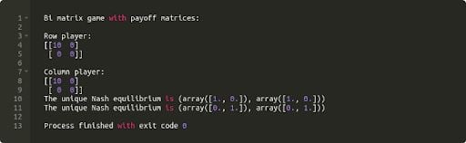 code to find the nash equilibrium for the meeting game