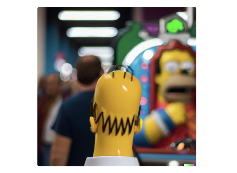 DALL-E Homer Simpson dans un deuxième essai d'arcade