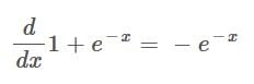 Derivative of the denominator of the Sigmoid function