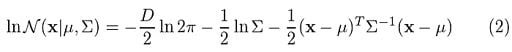 Log of the previous equation.