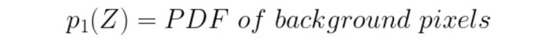 Probability of a pixel value formula.