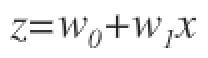 Z equation for linear function.