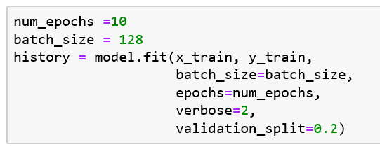 Code to train a multiclass classification model. 