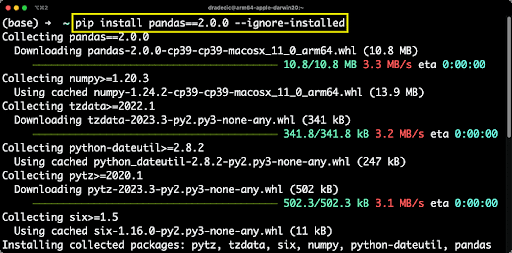 Overwriting the current package version