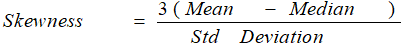 descriptive statistics skewness calculation