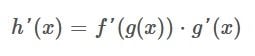 The derivative of a compositional function using the chain rule