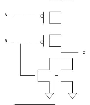 nmos transistor NOT OR gate illustration