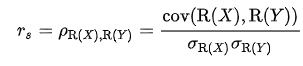 Spearman correlation coefficient equation