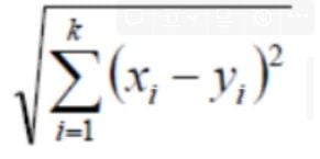 nearest neighbor algorithm euclidean distance equation