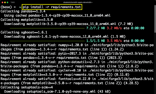 Installing multiple Python dependencies with a single command