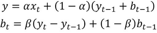 double exponential smoothing equation