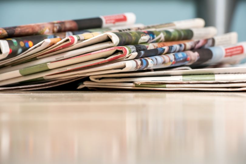 A stack of newspapers