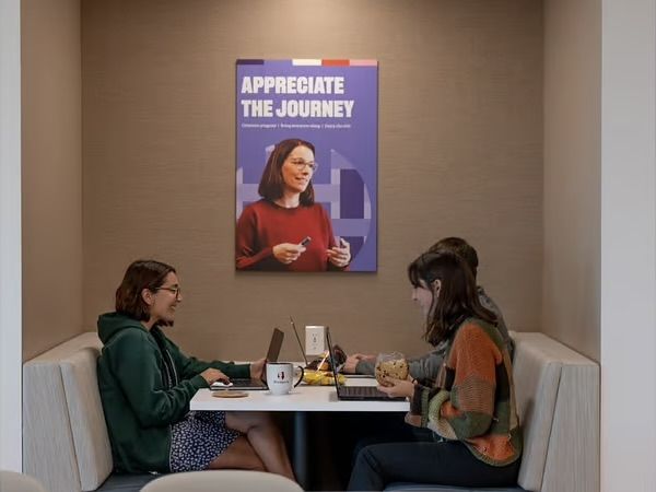 Bonterra employees working at a table.