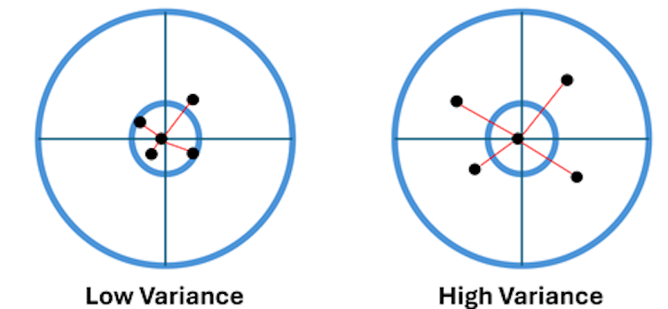 An image illustrating machine learning model variance.