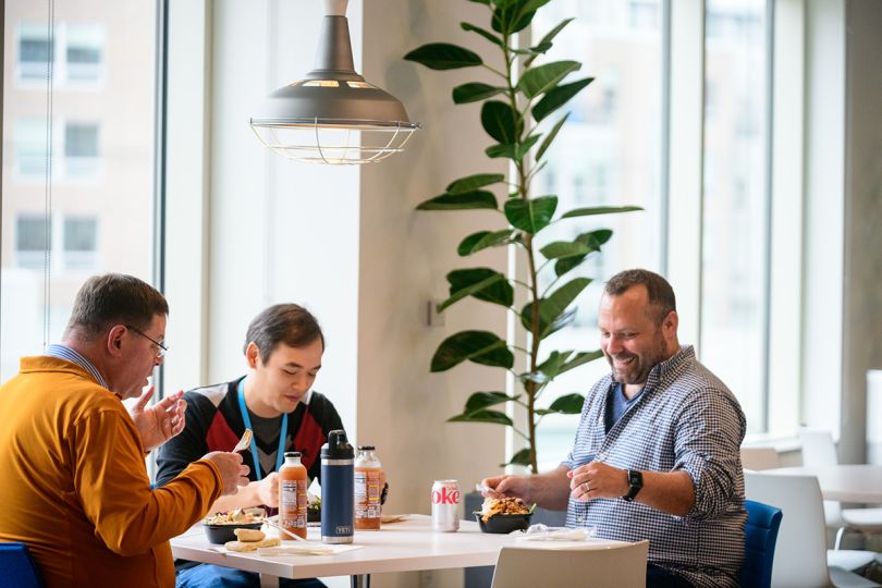 CarGurus team members having lunch together