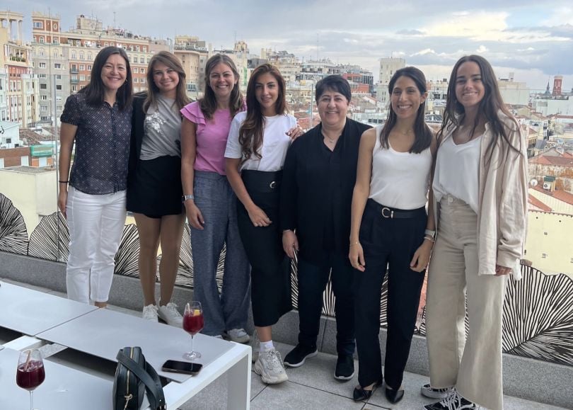 Celonis team posing for photo on a rooftop.