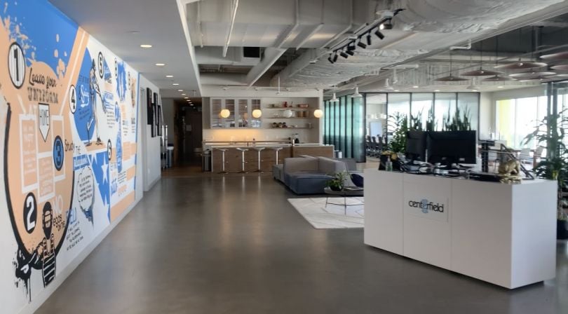 The Centerfield office with plants and natural lighting.